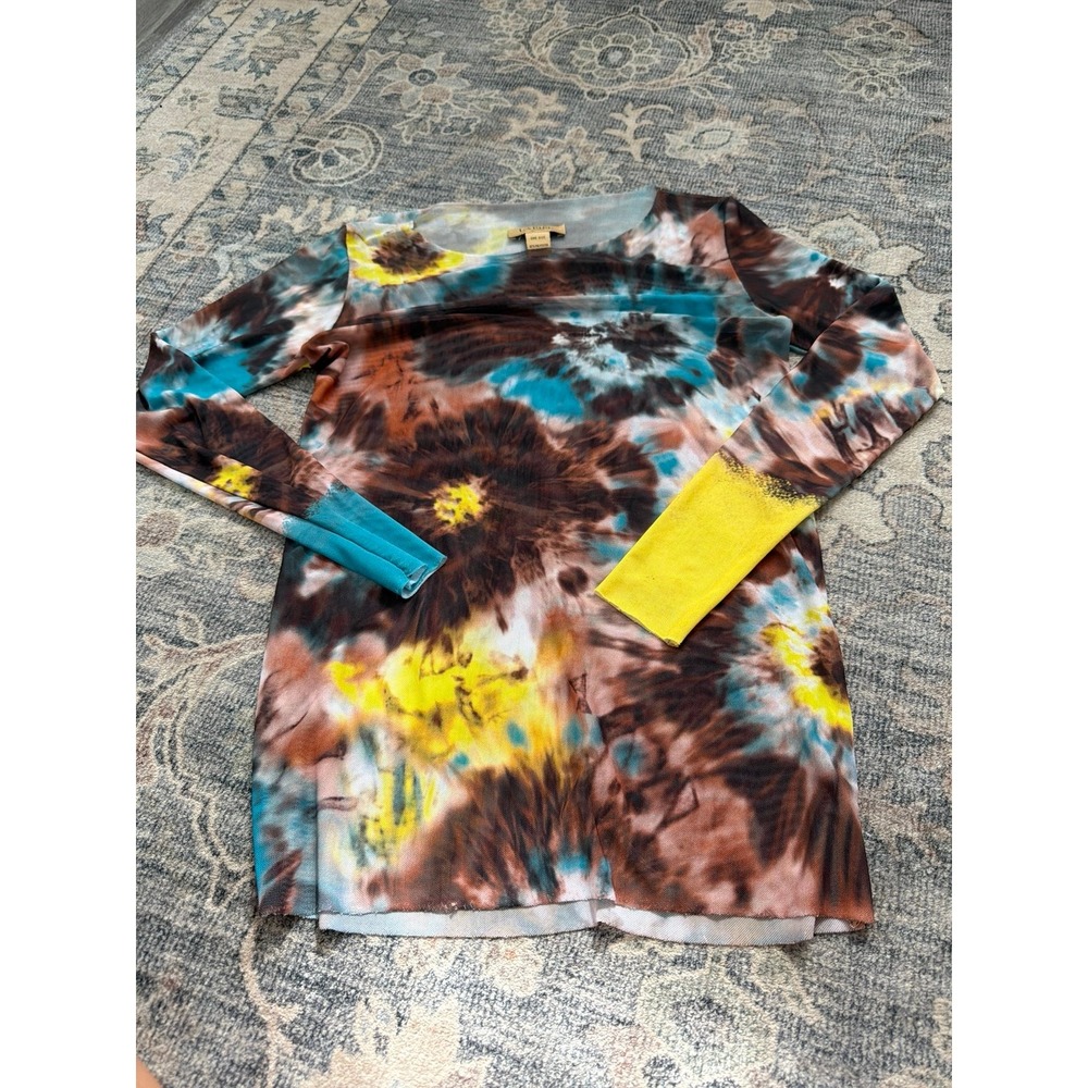 La Piel AMB Vintage Y2K Mesh Long Sleeve Brown Yellow JPG